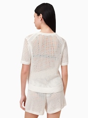 AllSaints White Paloma Mesh T-Shirt - Image 6 of 7
