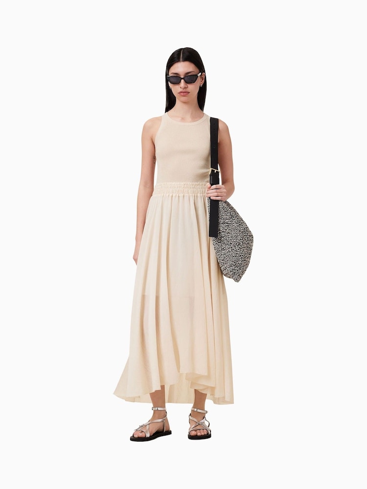 AllSaints Cream Zenia Dress - Image 4 of 8