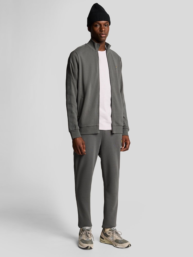 Lyle & Scott Grey Tape 100% Cotton Track Top - Image 2 of 5