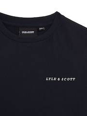 Lyle & Scott Blue Script Embroidered 100% Cotton T-Shirt - Image 4 of 4