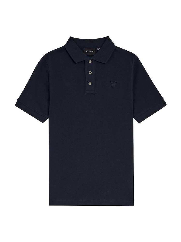 Lyle & Scott Dark Blue Linen Polo Shirt - Image 1 of 3