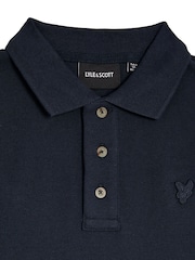 Lyle & Scott Dark Blue Linen Polo Shirt - Image 2 of 3