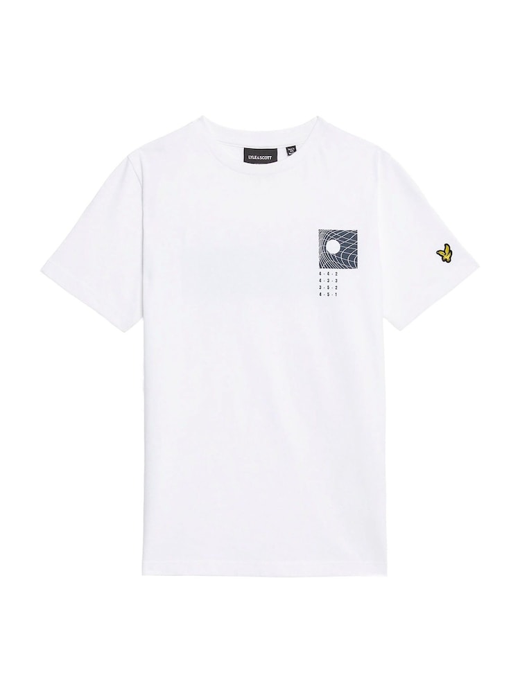 Lyle & Scott White Disrupt Graphic Print 100% Cotton T-Shirt - Image 5 of 5