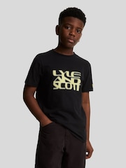 Lyle & Scott Black Formation Blur Graphic 100% Cotton T-Shirt - Image 1 of 5