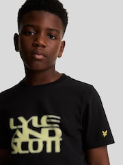 Lyle & Scott Black Formation Blur Graphic 100% Cotton T-Shirt - Image 4 of 5