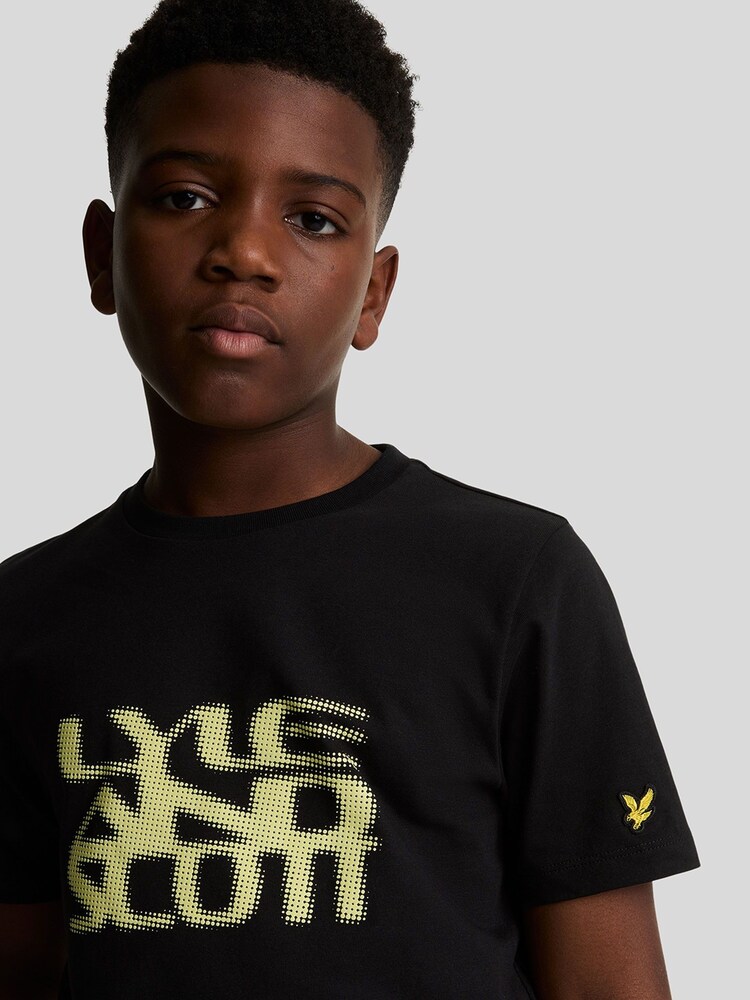 Lyle & Scott Black Formation Blur Graphic 100% Cotton T-Shirt - Image 4 of 5