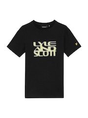 Lyle & Scott Black Formation Blur Graphic 100% Cotton T-Shirt - Image 5 of 5