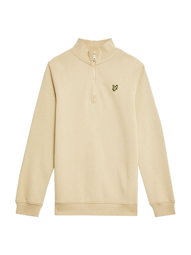 Lyle & Scott Cream Quarter Zip Pullover Jumper - Image 1 of 3
