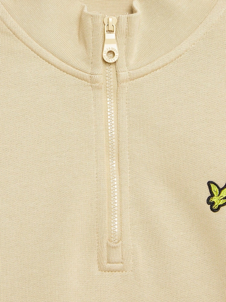 Lyle & Scott Cream Quarter Zip Pullover Jumper - Image 2 of 3