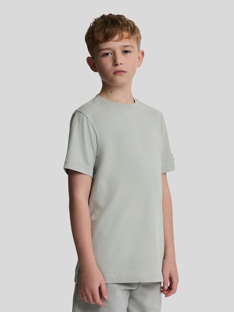 Lyle & Scott Grey Script Embroidered 100% Cotton T-Shirt - Image 1 of 5