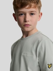 Lyle & Scott Grey Script Embroidered 100% Cotton T-Shirt - Image 4 of 5