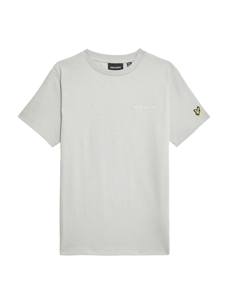 Lyle & Scott Grey Script Embroidered 100% Cotton T-Shirt - Image 5 of 5