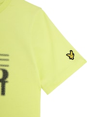 Lyle & Scott Yellow Formation Blur Graphic 100% Cotton T-Shirt - Image 2 of 3
