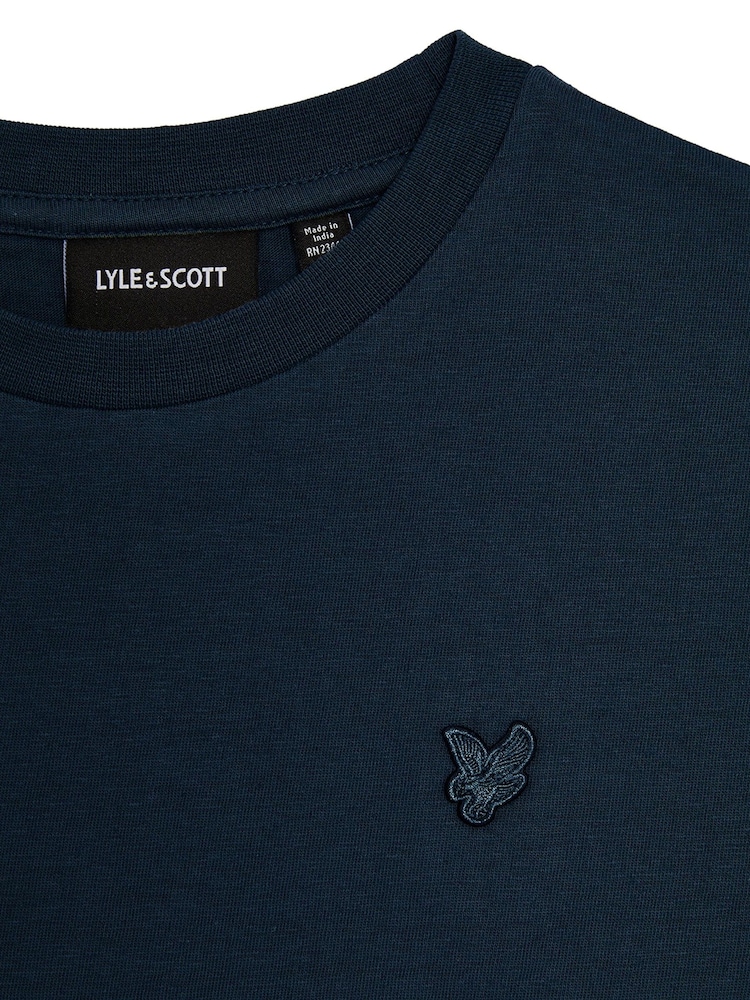 Lyle & Scott Blue Linen T-shirt - Image 2 of 3