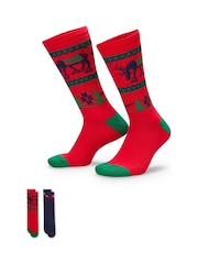 Natural - Nike Fairisle Crew Socks 2 Pack - Imagen 1 de 4