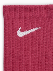 Nike Pink Plus Everyday Cushioned Training Crew Socks 3 Pack - Image 4 of 4