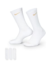 Nike White Plus Everyday Cushioned Training Crew Socks 3 Pack - Image 1 of 4