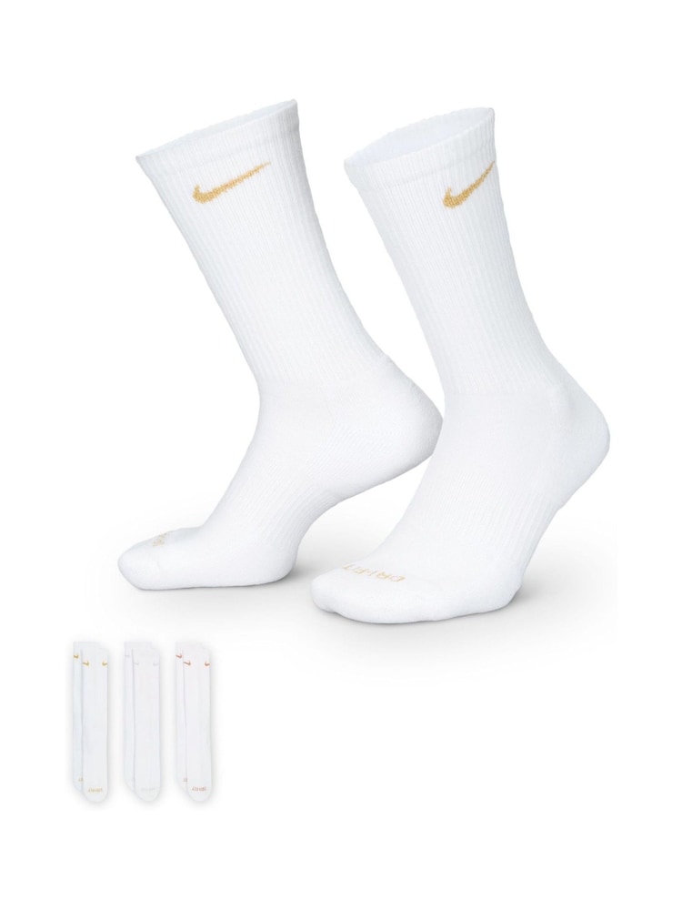 Nike White Plus Everyday Cushioned Training Crew Socks 3 Pack - Image 1 of 4