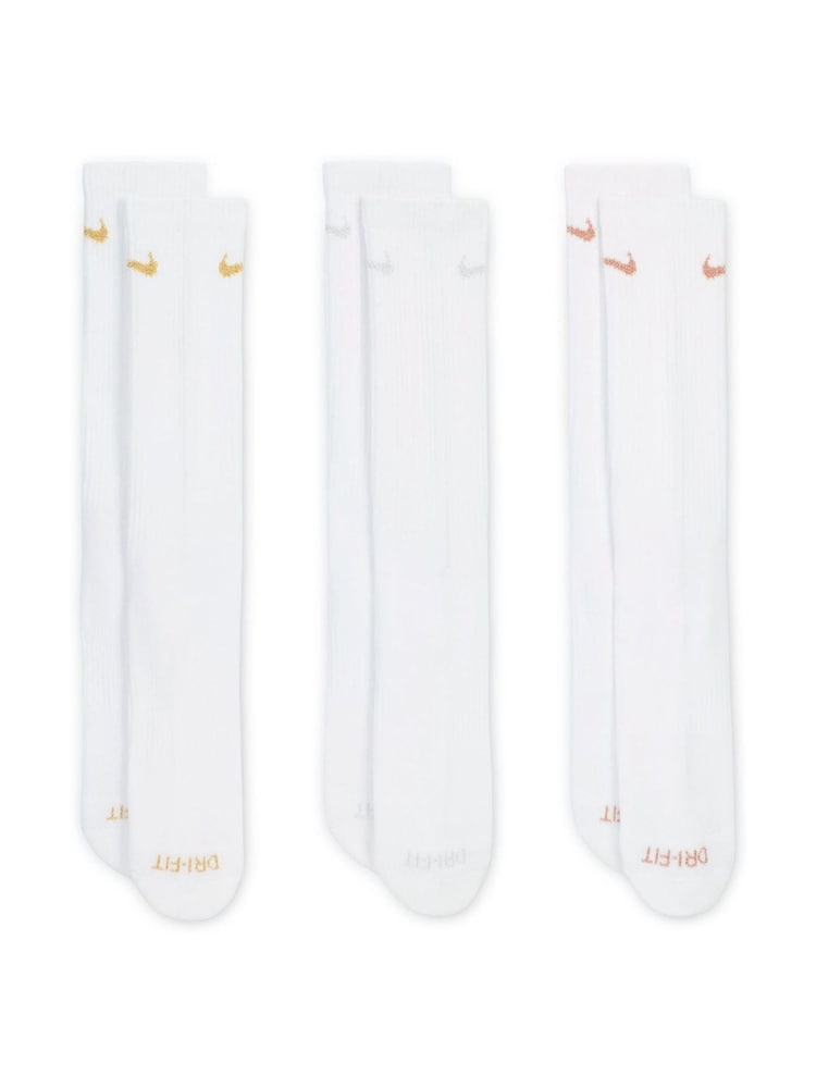 Nike White Plus Everyday Cushioned Training Crew Socks 3 Pack - Image 2 of 4