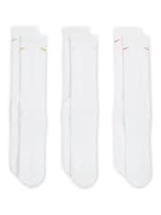 Nike White Plus Everyday Cushioned Training Crew Socks 3 Pack - Image 3 of 4