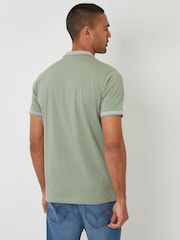 Threadbare Green Birdseye Collar 100% Cotton Polo Shirt - Image 2 of 5