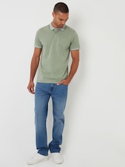 Threadbare Green Birdseye Collar 100% Cotton Polo Shirt - Image 4 of 5