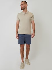 Threadbare Natural Textured Short Sleeve 100% Cotton Polo Shirt - Image 4 of 5