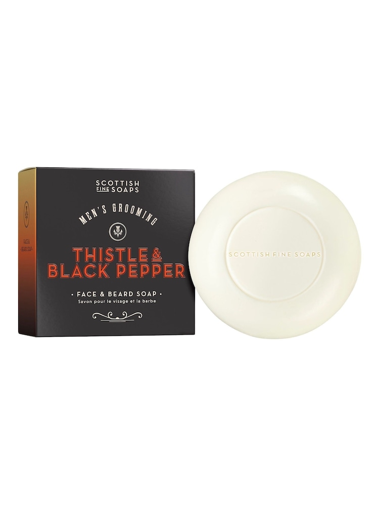 Scottish Fine Soaps Thistle Black Pepper Face & Beard Soap 100g - Image 1 of 1
