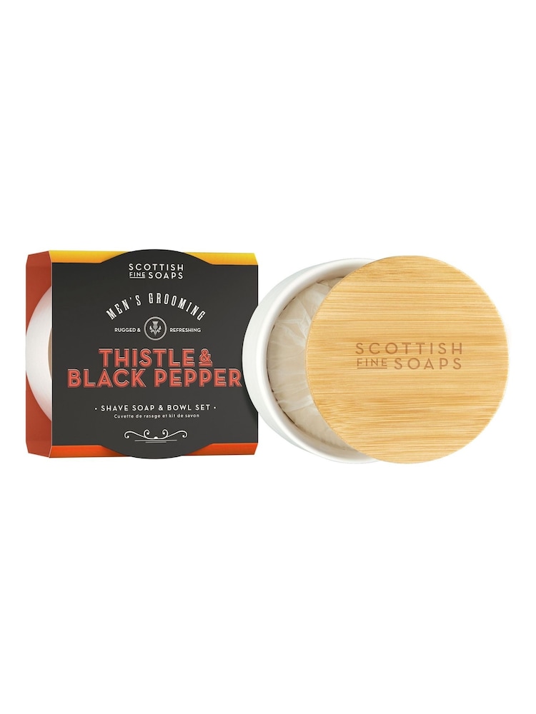 Scottish Fine Soaps Thistle Black Pepper Shave Soap Bowl Set - Image 1 of 1