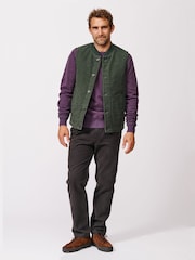 Aubin Green Calder Moleskin 100% Cotton Gilet - Image 3 of 5