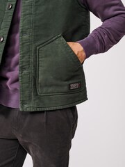 Aubin Green Calder Moleskin 100% Cotton Gilet - Image 4 of 5