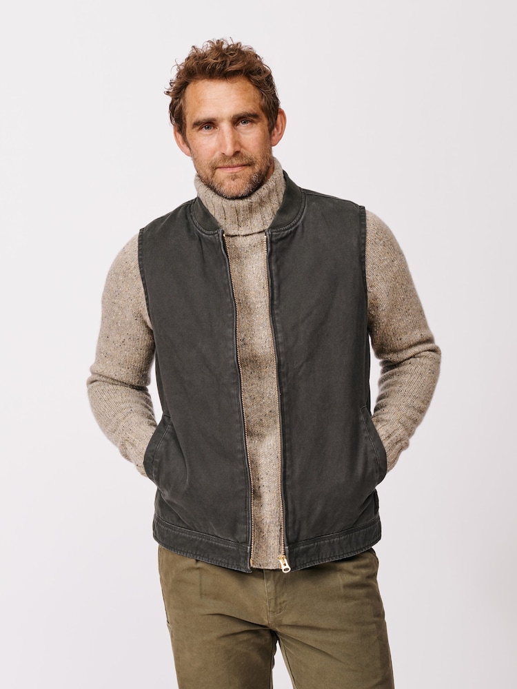 Aubin Duke Canvas 100% Cotton Black Gilet - Image 1 of 5