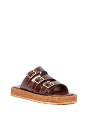 Dune London Brown Lures Fisherman Chunky 3 Strap Sandals - Image 3 of 5