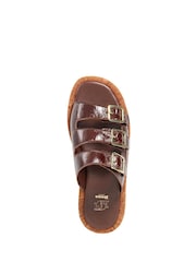 Dune London Brown Lures Fisherman Chunky 3 Strap Sandals - Image 4 of 5