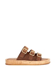 Dune London Light Brown Lures Fisherman Chunky 3 Strap Sandals - Image 1 of 5