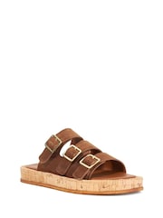 Dune London Light Brown Lures Fisherman Chunky 3 Strap Sandals - Image 2 of 5