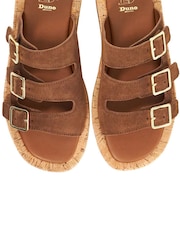 Dune London Light Brown Lures Fisherman Chunky 3 Strap Sandals - Image 4 of 5