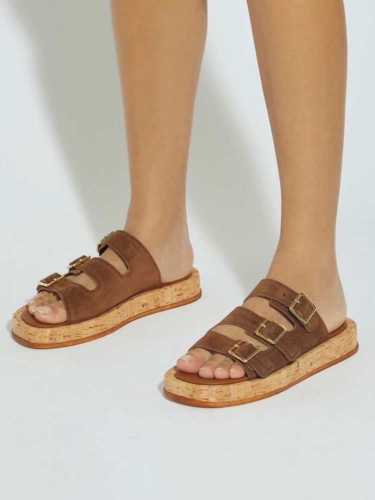 Dune London Light Brown Lures Fisherman Chunky 3 Strap Sandals - Image 5 of 5