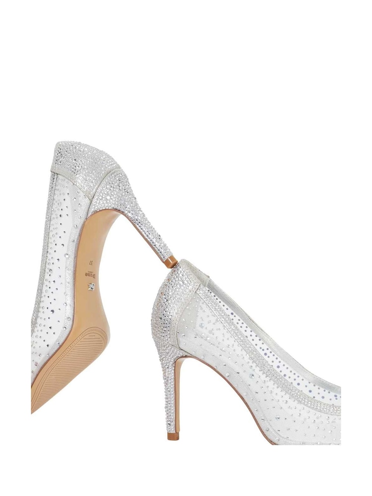 Dune London Silver Wide Fit Brightest Embellished Hotfix Court Heels - Image 6 of 6 Dune London Silver Wide Fit Brightest Embellished Hotfix Court Heels - Image 6 of 6
