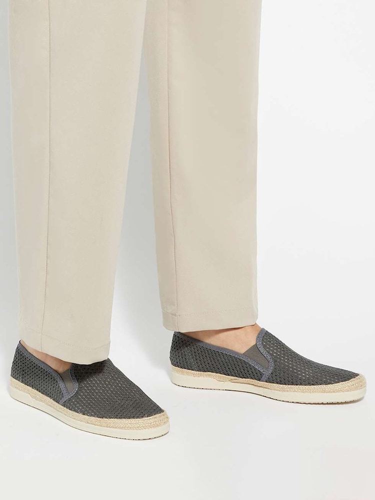 Dune London Grey Fisher Mesh Espadrilles Shoes - Image 1 of 6 Dune London Grey Fisher Mesh Espadrilles Shoes - Image 1 of 6