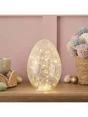 Lights4fun Crackle Glass Egg Shaped Light - Image 1 of 5