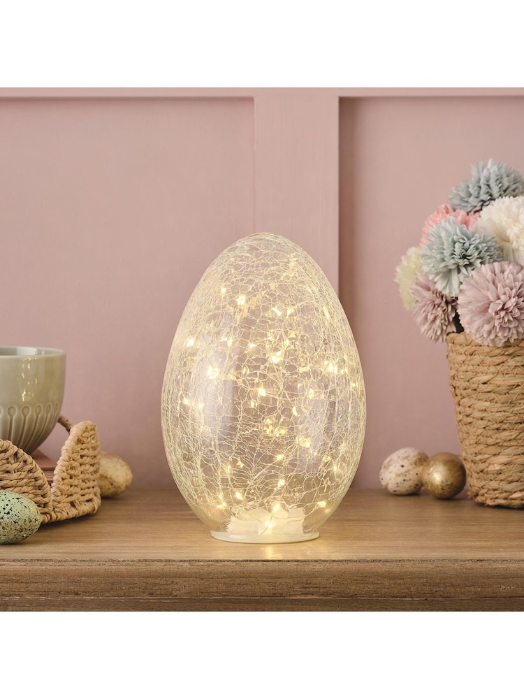 Lights4fun Crackle Glass Egg Shaped Light - Image 1 of 5