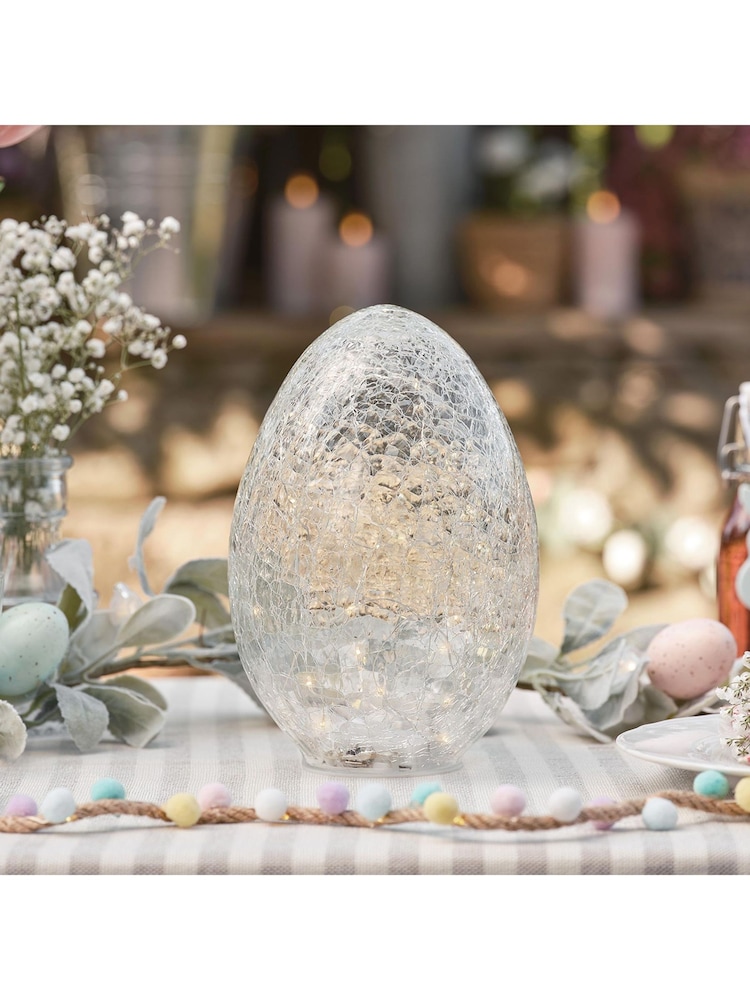 Lights4fun Crackle Glass Egg Shaped Light - Image 5 of 5