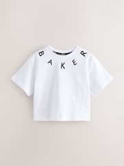 Baker by Ted Baker Stud Detail 100% Cotton White T-Shirt - Imagen 1 de 5