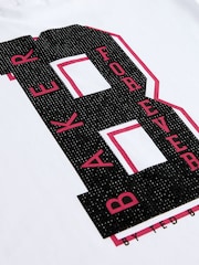 Baker by Ted Baker Stud Detail 100% Cotton White T-Shirt - Imagen 5 de 5