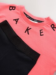 Baker by Ted Baker 2 Piece Hotfix Graphic Boxy T-Shirt and Cycling Shorts Set - Image 9 of 11