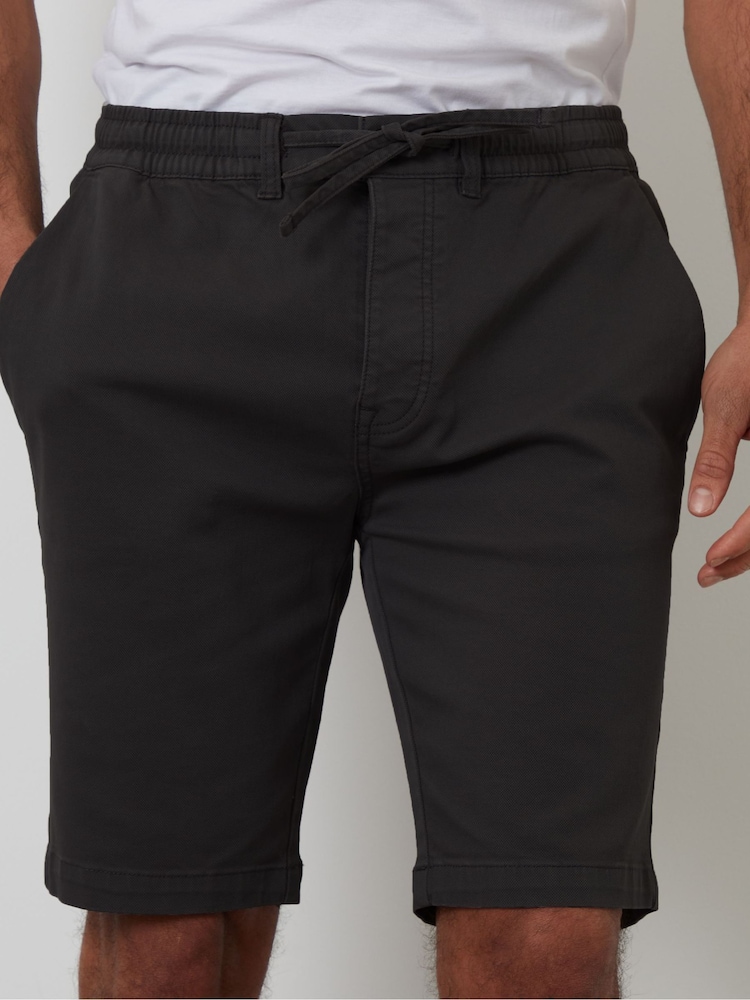 Threadbare Black Regular Fit Elasticated Waist Stretch Chinos Shorts - Image 4 of 4