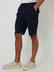 Threadbare Black Cotton Jogger Style Cargo Shorts With Stretch - Image 1 of 1