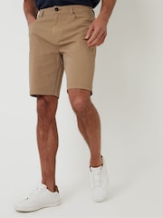 Threadbare Brown Stretch 5 Pocket Chinos Shorts - Image 1 of 4