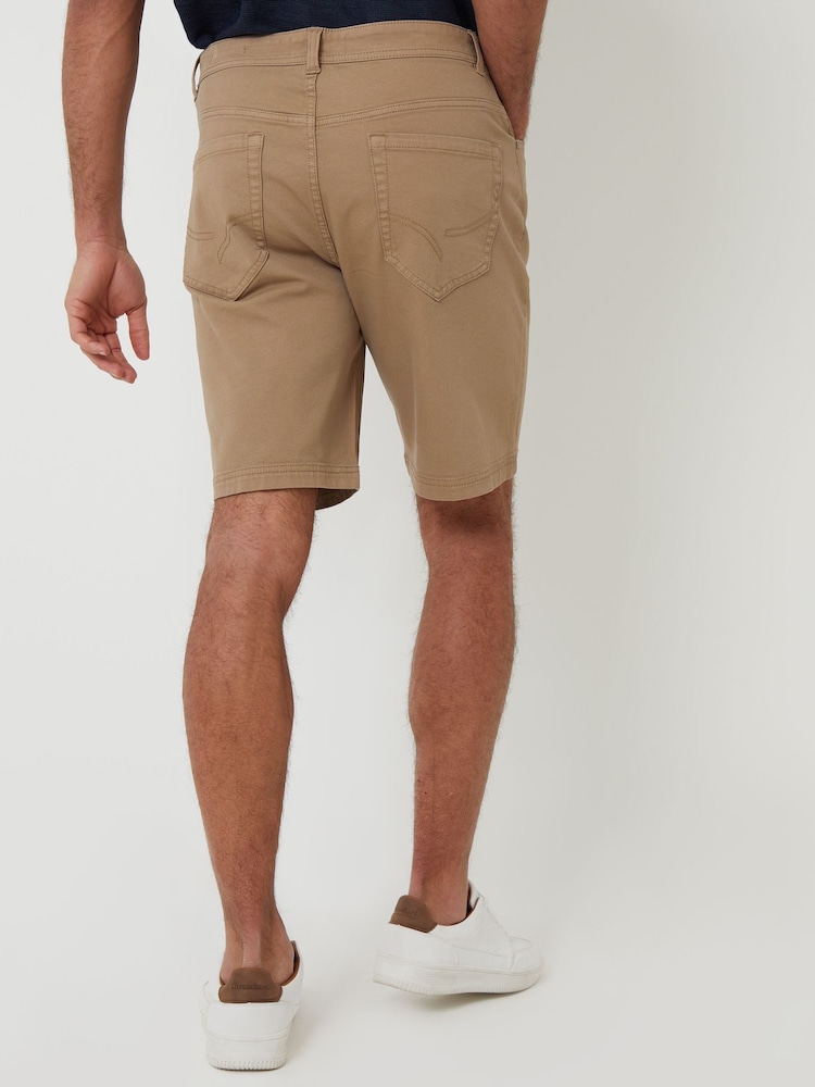 Threadbare Brown Stretch 5 Pocket Chinos Shorts - Image 2 of 4
